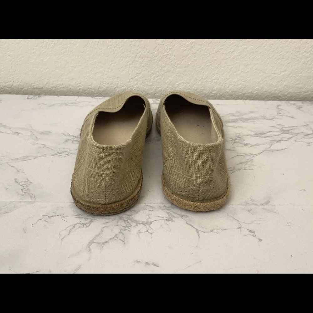 West Loop Women Slip On Canvas Flats Size 7/8 cream Slip On Brown Shoes C​​​​​​ - Picture 4 of 7